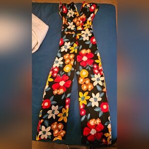 Bright Floral Womens Jumpsuit